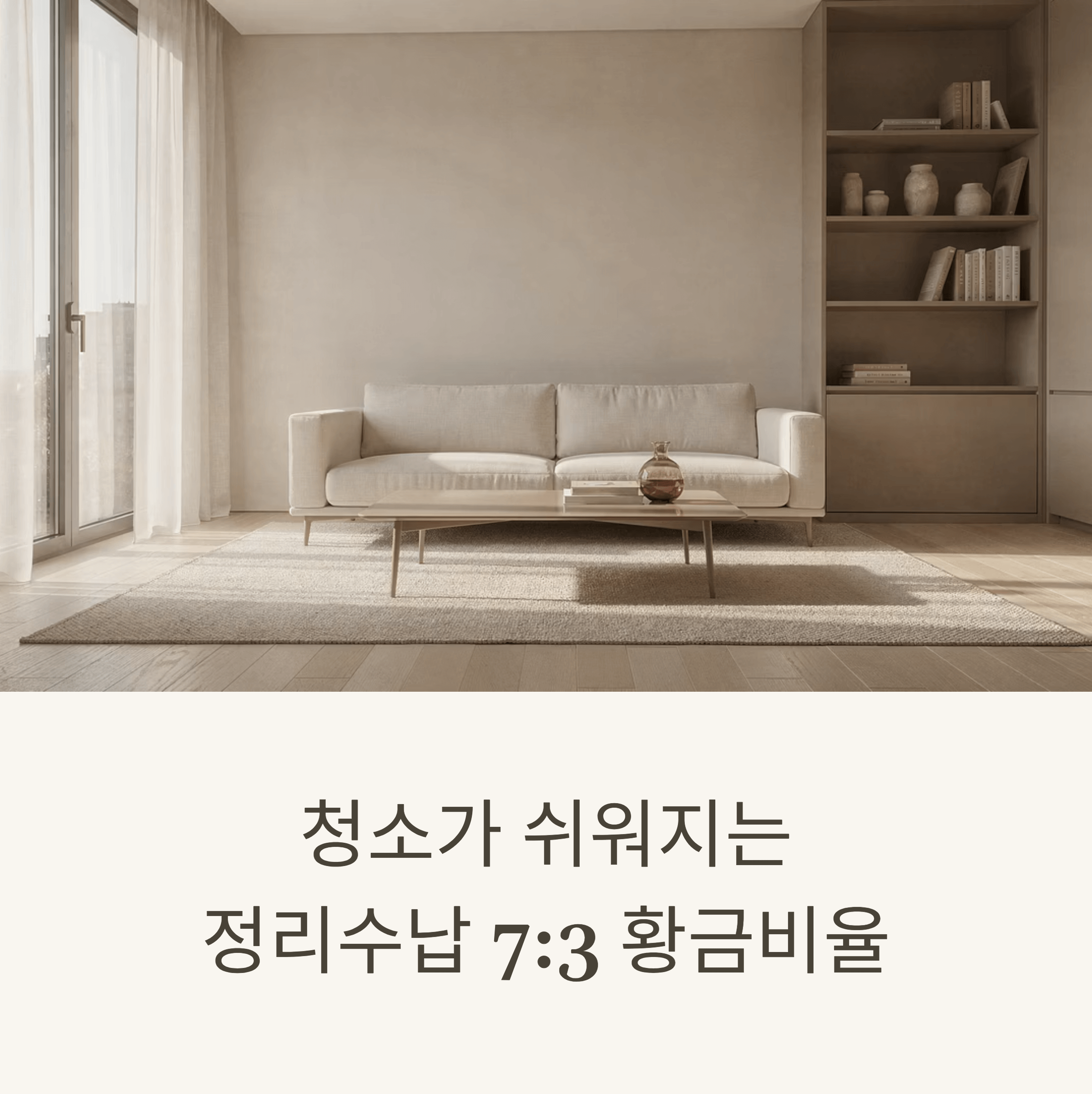 청소가 쉬워지는 정리수납 7:3 황금비율