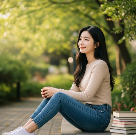 연차를 즐기는 여성 직장인 이미지