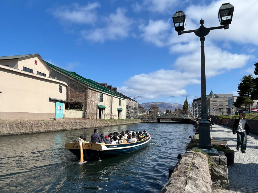 오타루 운하 거리 뱃놀이