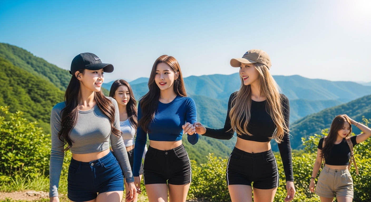 등산하는 여자들