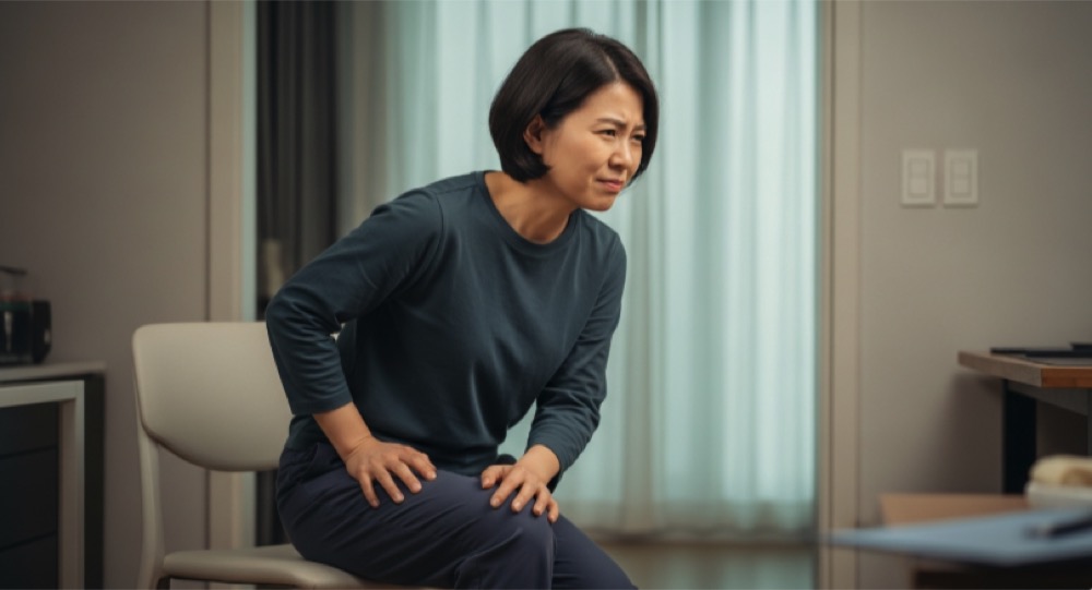 앉았다 일어날 때 멈춤