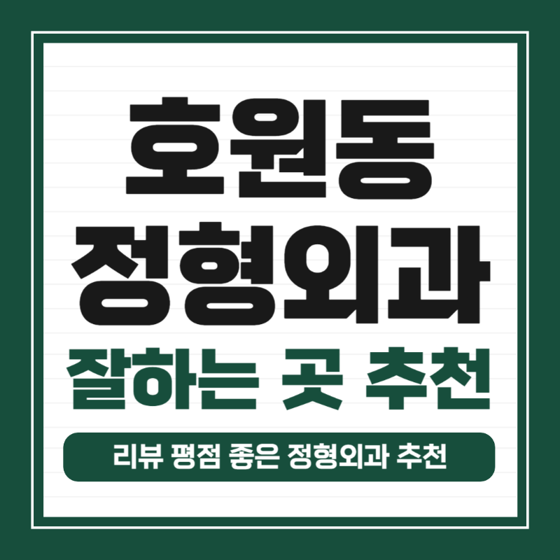 의정부 호원동 정형외과 유명하고 잘하는 곳 추천 TOP 5