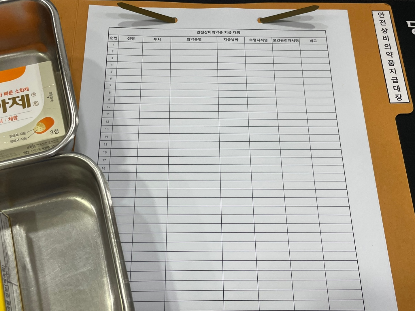 안전상비의약품 지급대장