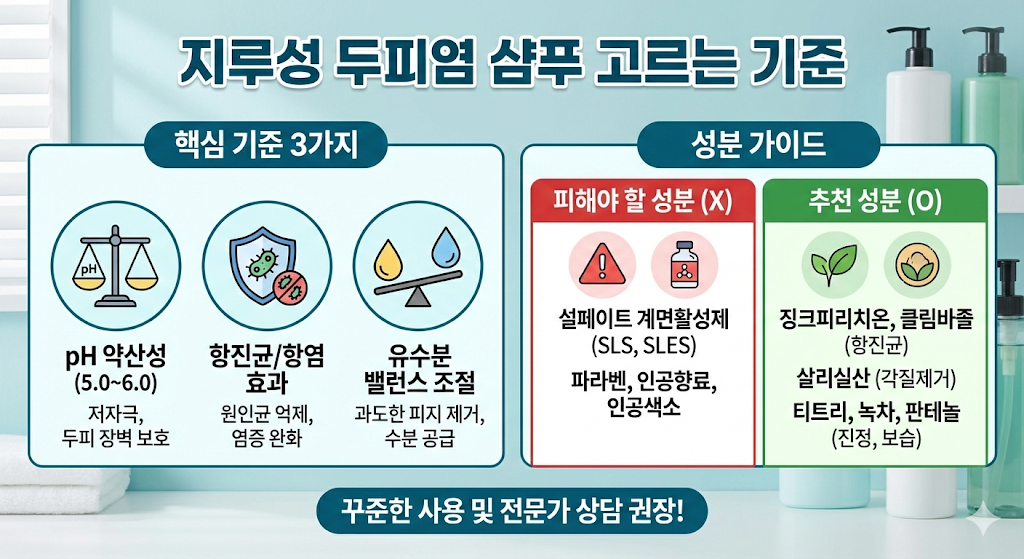 지루성 두피염 샴푸 고르는 기준