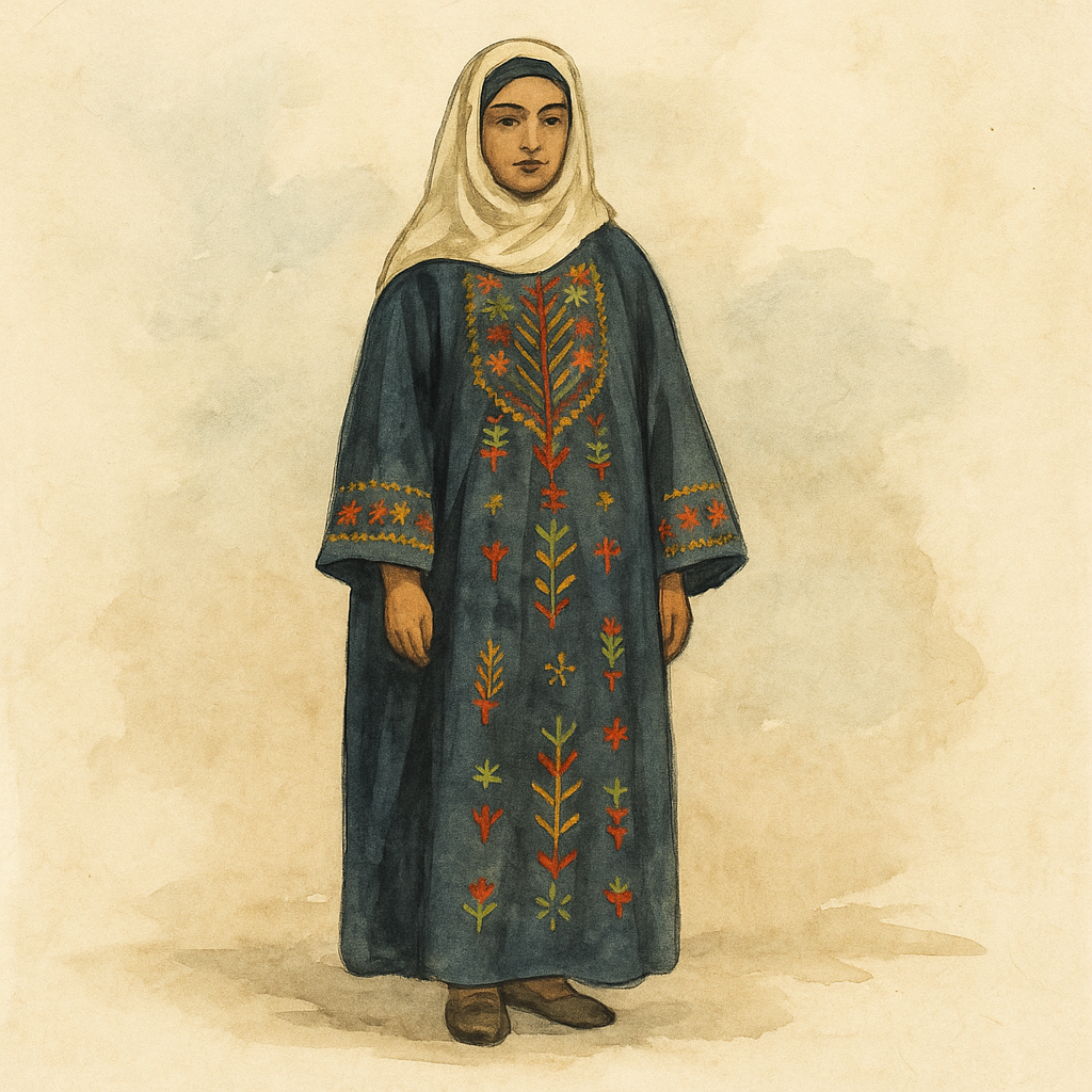 누비족 자수 가운