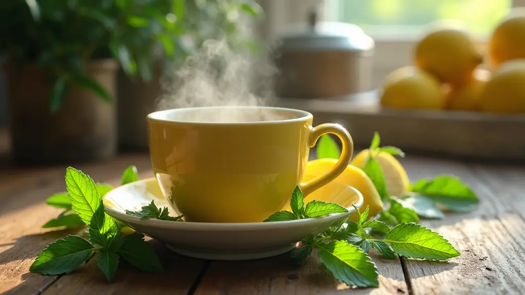 찻잔에 따뜻한 차가담겨져있는모습