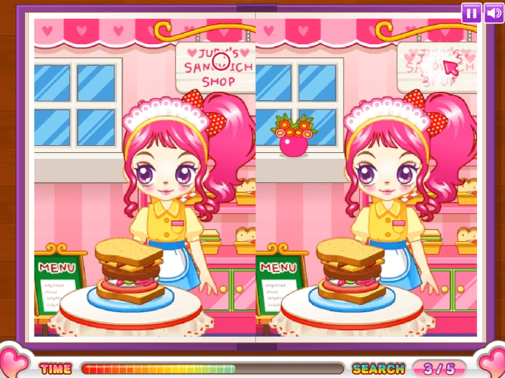 쥬디의-틀린그림찾기-플래시게임-플레이2-두개의-간판의-다른-부분을-찾은-화면