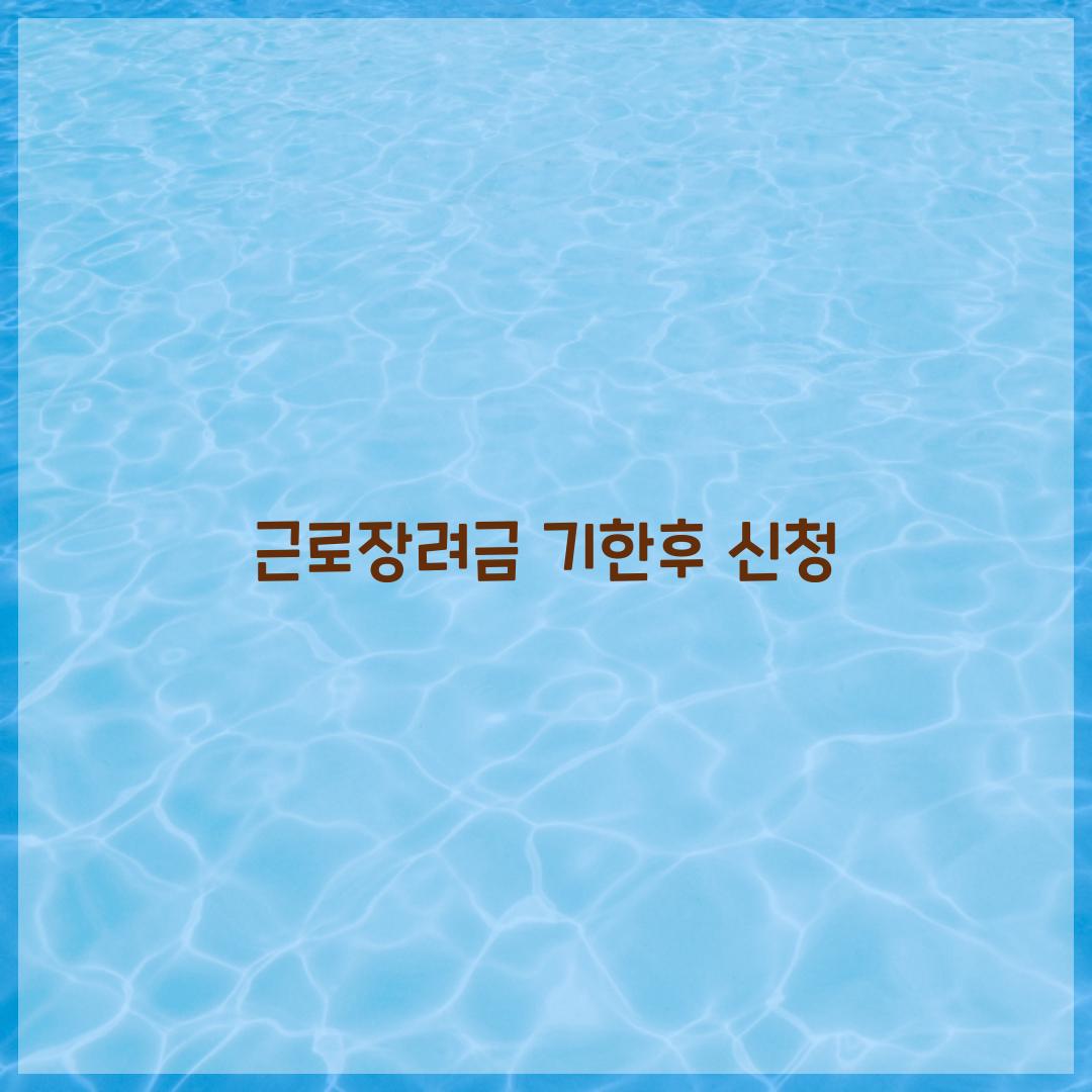 근로장려금 기한후 신청