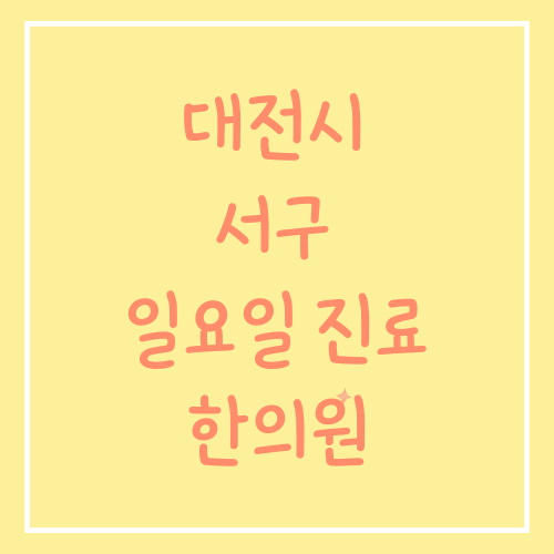 대전시 서구 일요일 진료 한의원