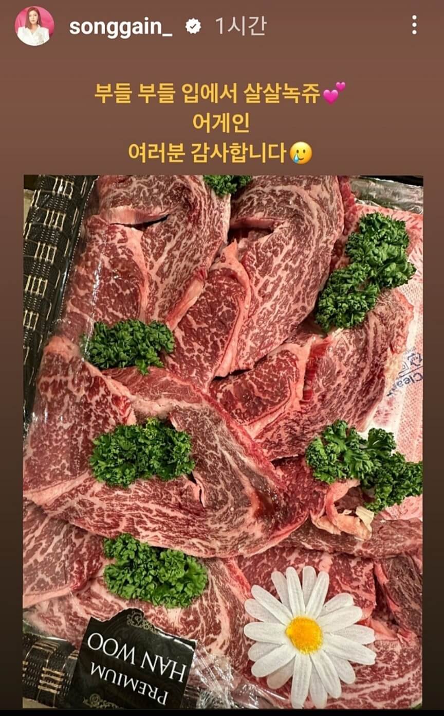 송가인 팬 어게인 음식선물 인증