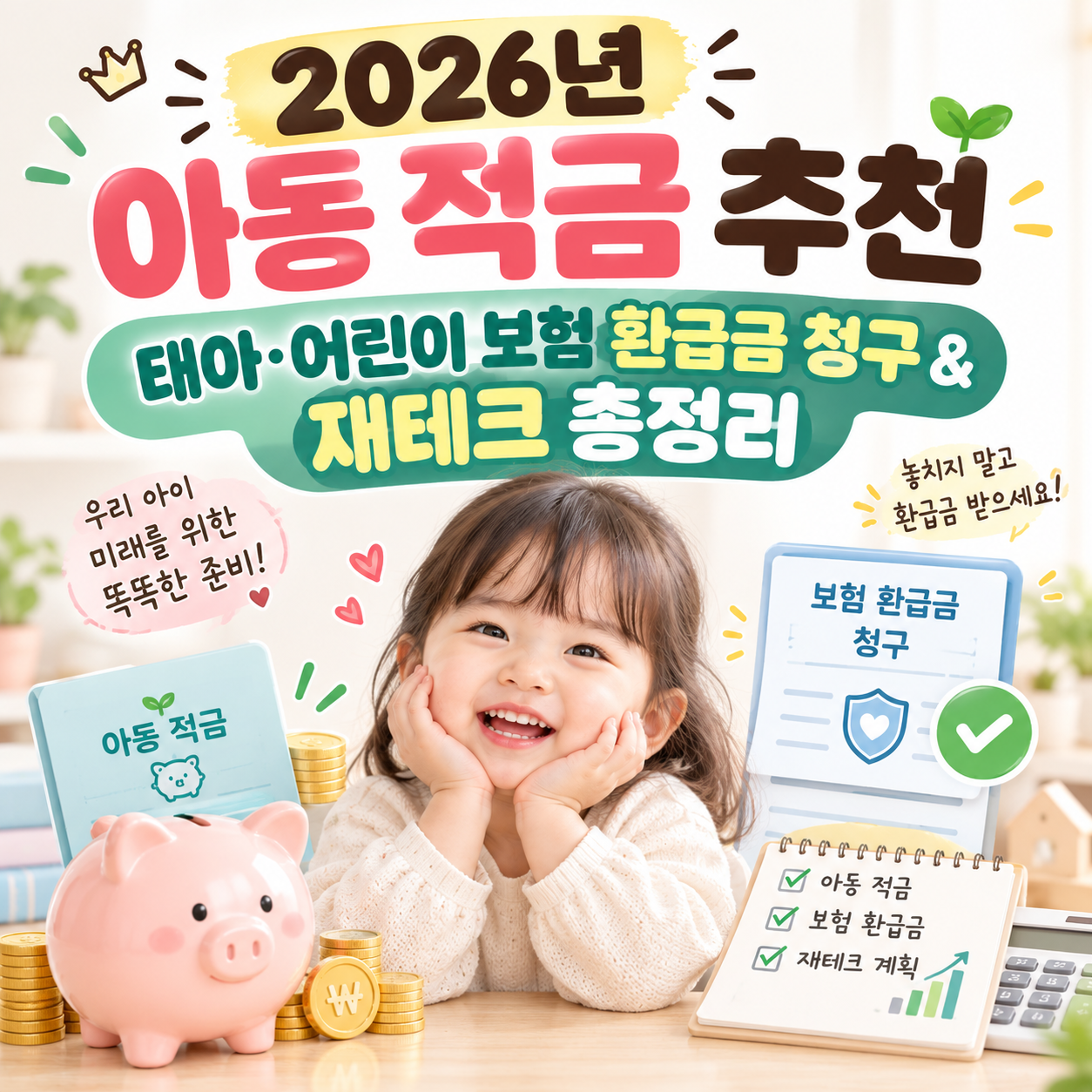 2026년 아동 적금 추천 및 태아 어린이 보험 환급금 청구 재테크 총정리