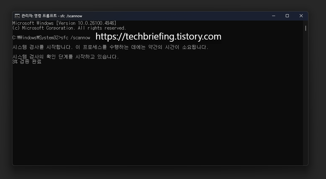 이미지 2. 시스템 검사 중