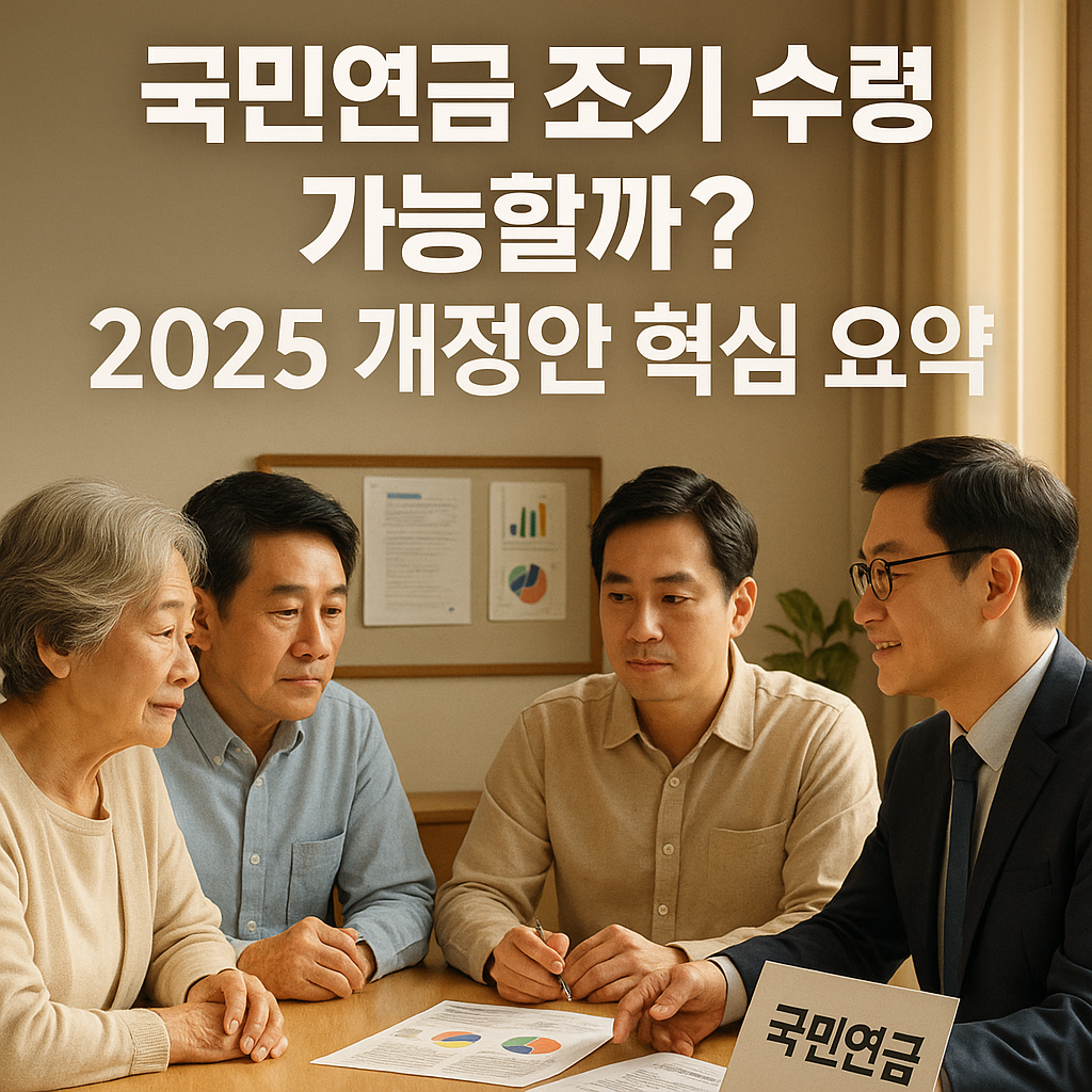국민연금 조기 수령 가능할까? 2025 개정안 핵심 요약