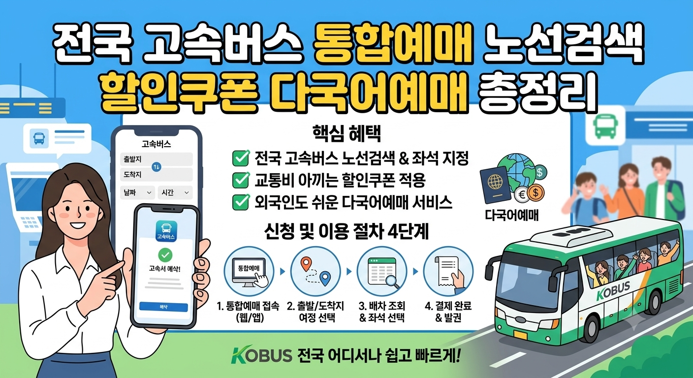 고속버스 통합예매시스템 노선검색 할인쿠폰 다국어예매 이용 방법