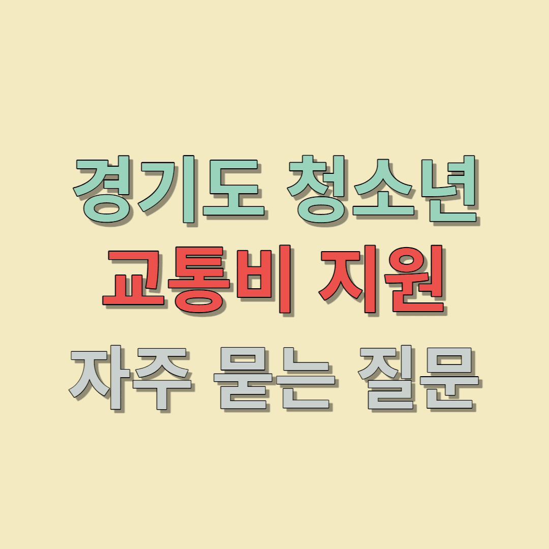 경기도 청소년 교통비
