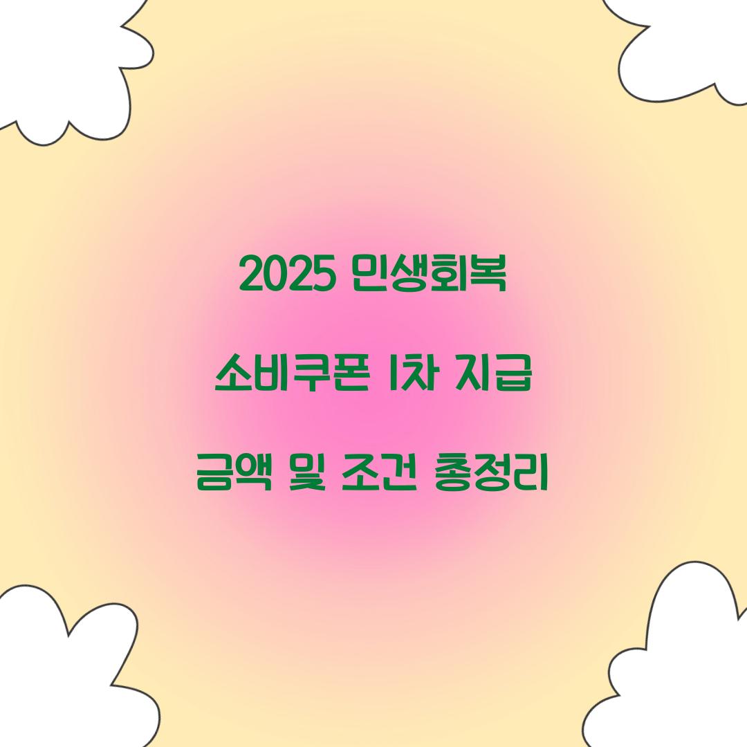 2025 민생회복 소비쿠폰 1차 지급 금액