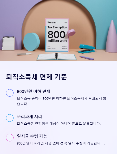 퇴직소득세 면제 기준