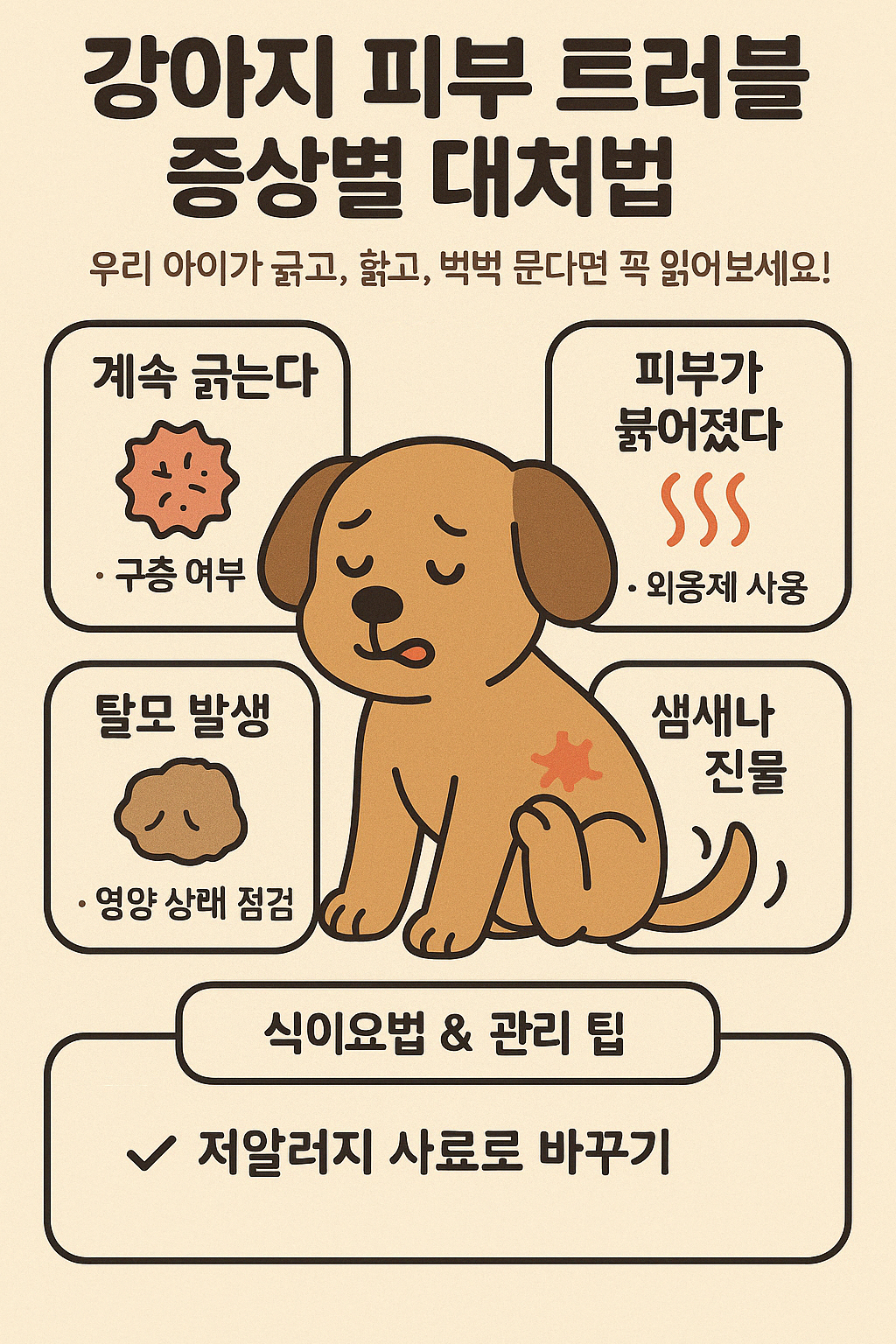 🐶 강아지 피부 트러블 증상별 대처법