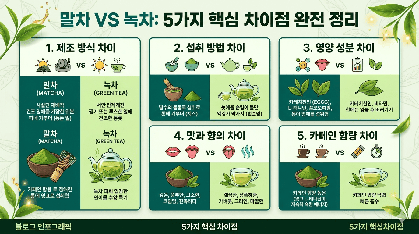 말차 녹차 차이