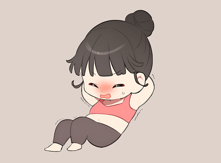 비만으로-운동을-하는-여성