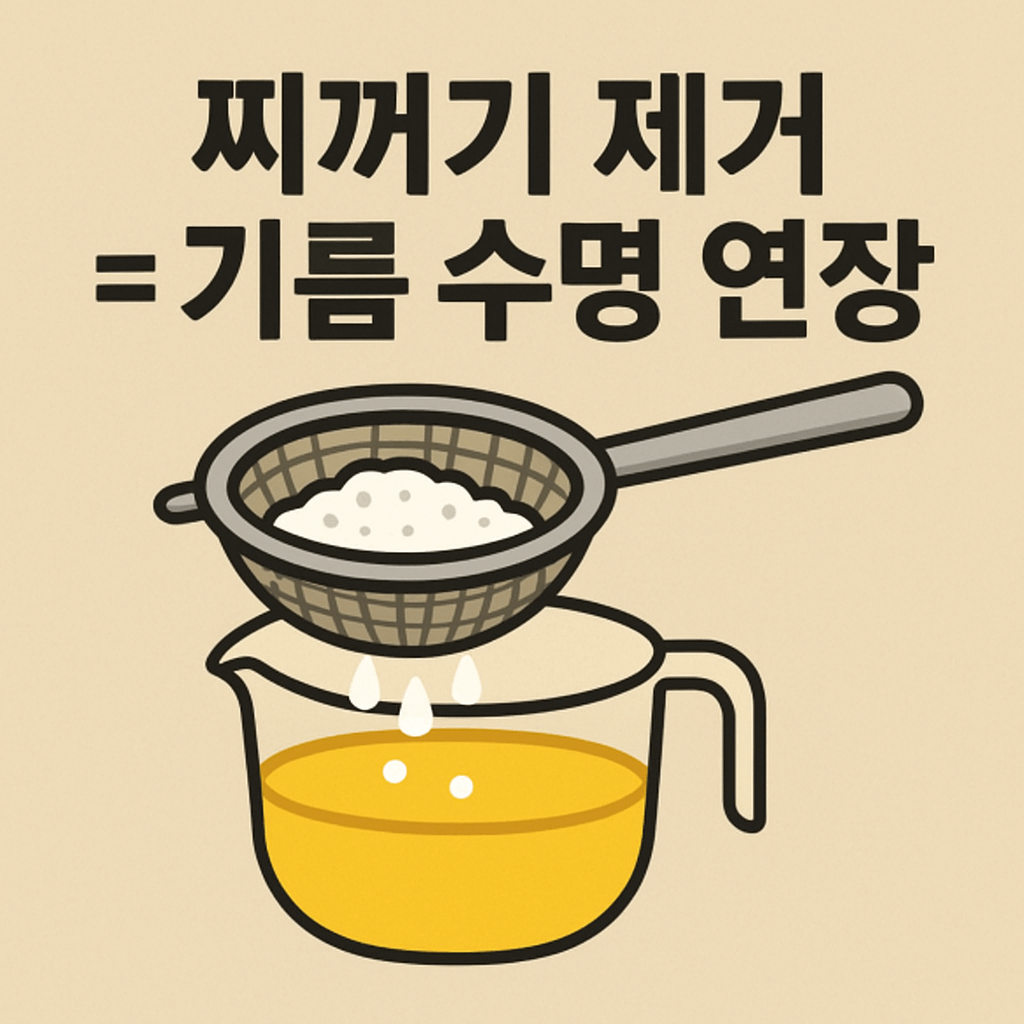 기름을 한 번 쓰고 ‘이물질 제거’만 잘하면 2~3회 재사용도 가능하다