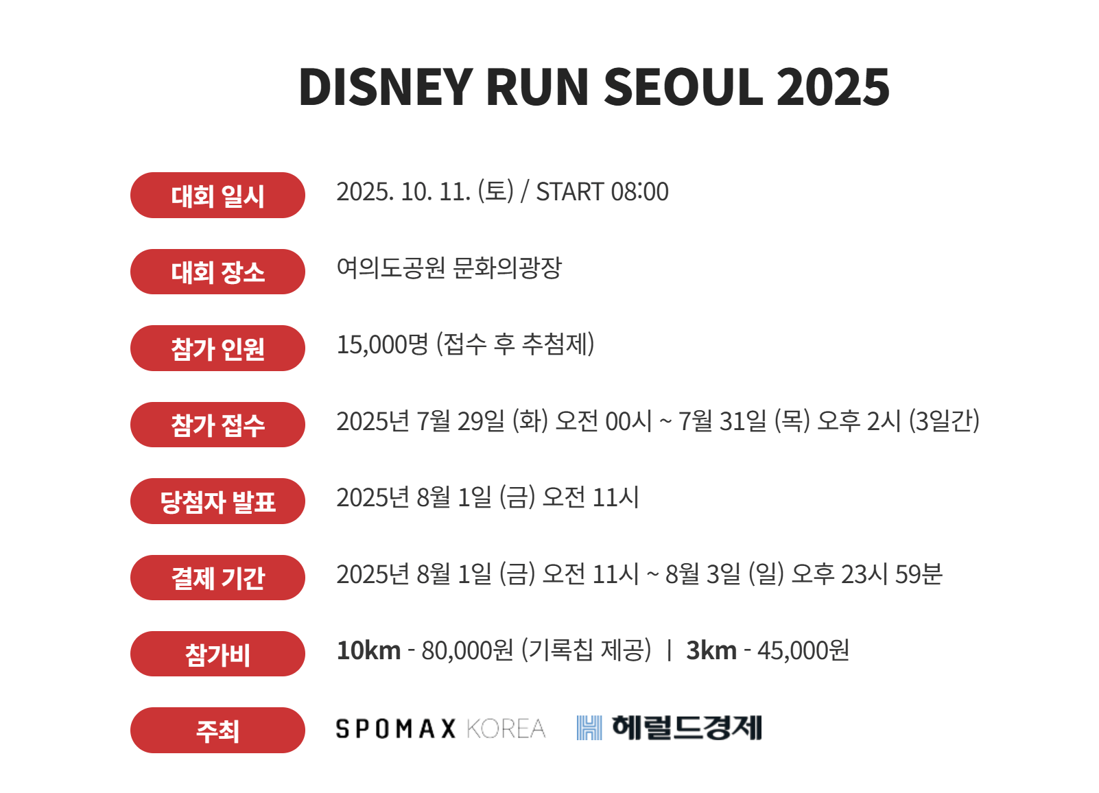 디즈니런 서울 행사 개요