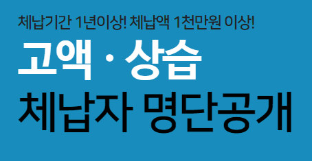 고액.상습 체납자명단공개