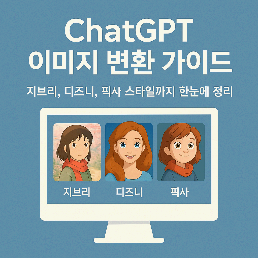 ChatGPT 이미지 변환 가이드: 지브리, 디즈니, 픽사 스타일까지 한눈에 정리