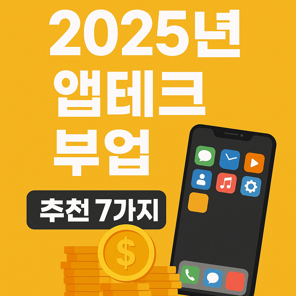 2025년 앱테크 부업 추천 7가지 – 하루 10분으로 월 30만 원 만들기
