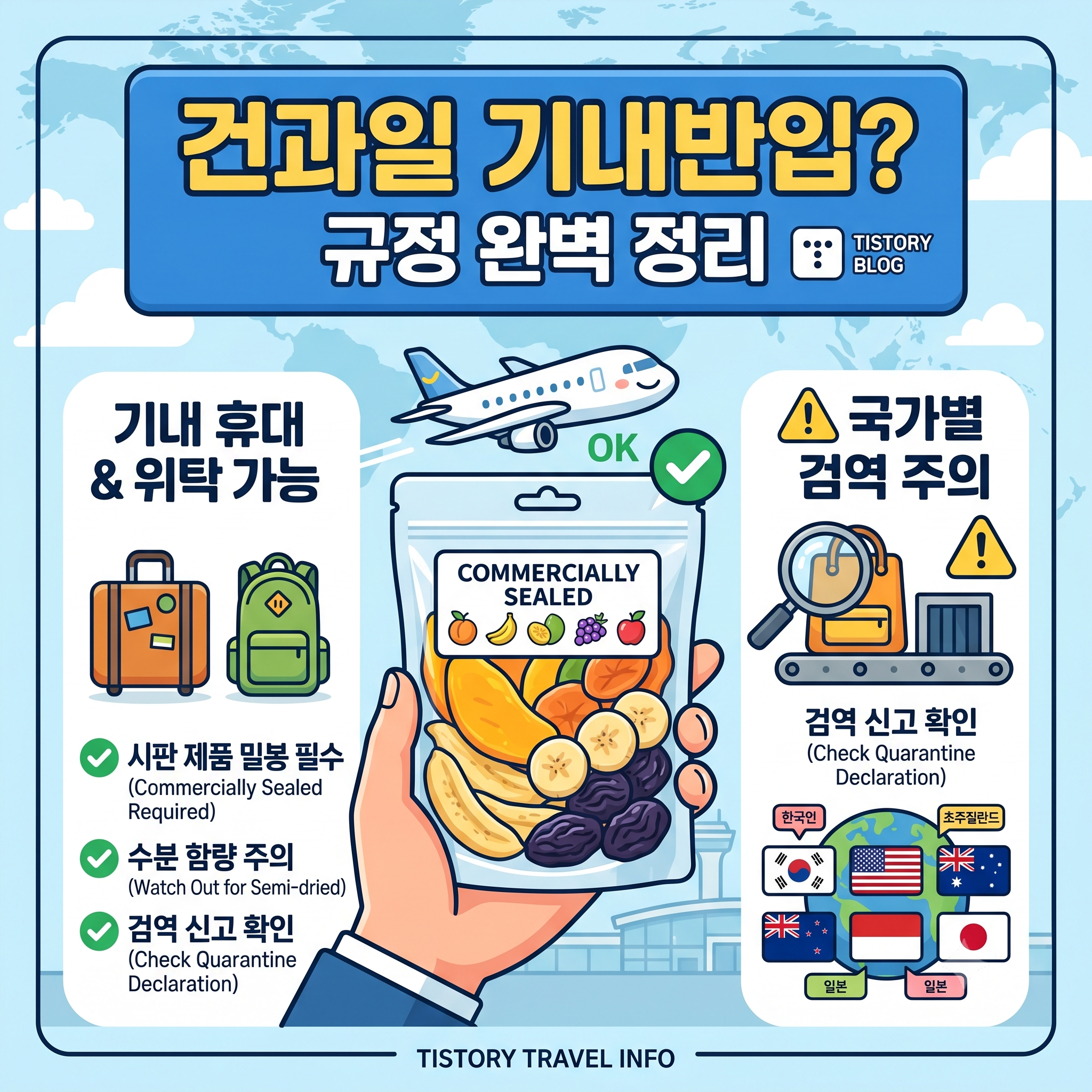 해외여행 갈 때 건망고 가져가도 될까? 건과일 기내반입 규정 완벽 정리
