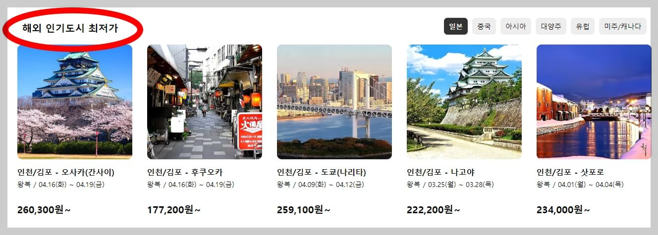 인터파크 땡처리 항공권