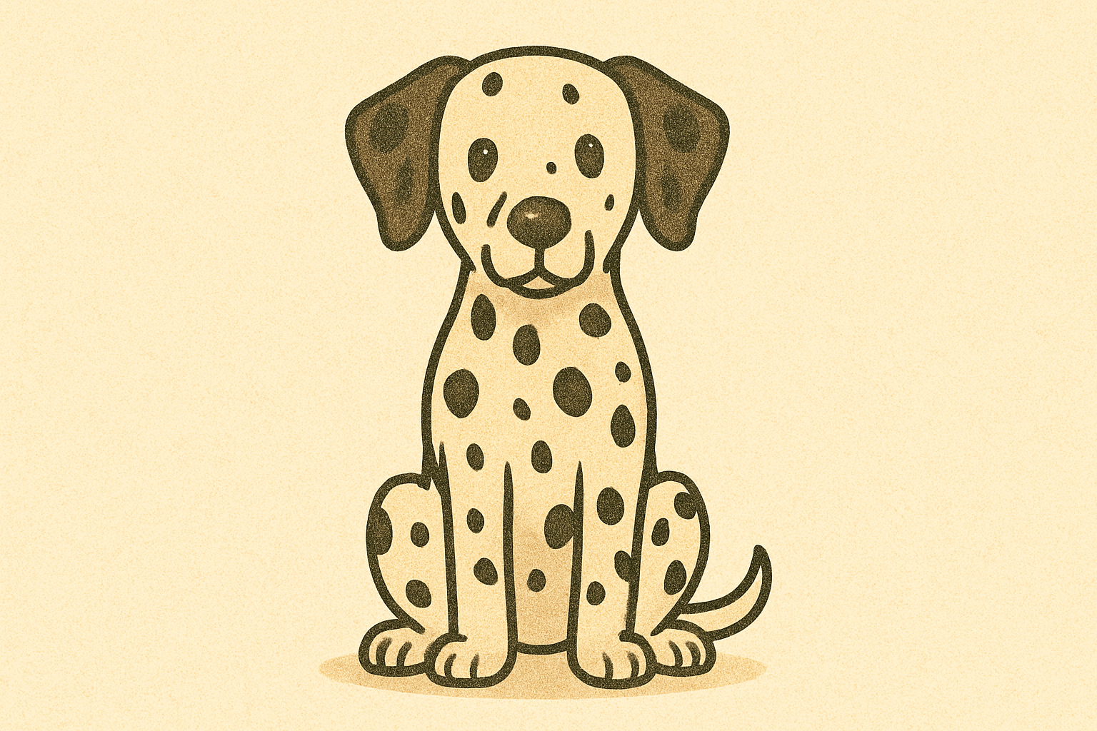 달마시안 견종 강아지 한 마리가 정면을 보고 앉아있음