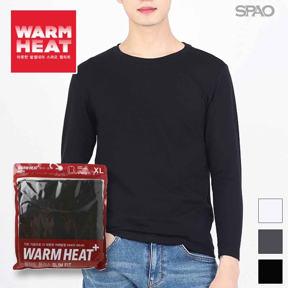 스파오 남성 크루넥 웜히트플러스 SPXV84TU10 Dgray Dgray