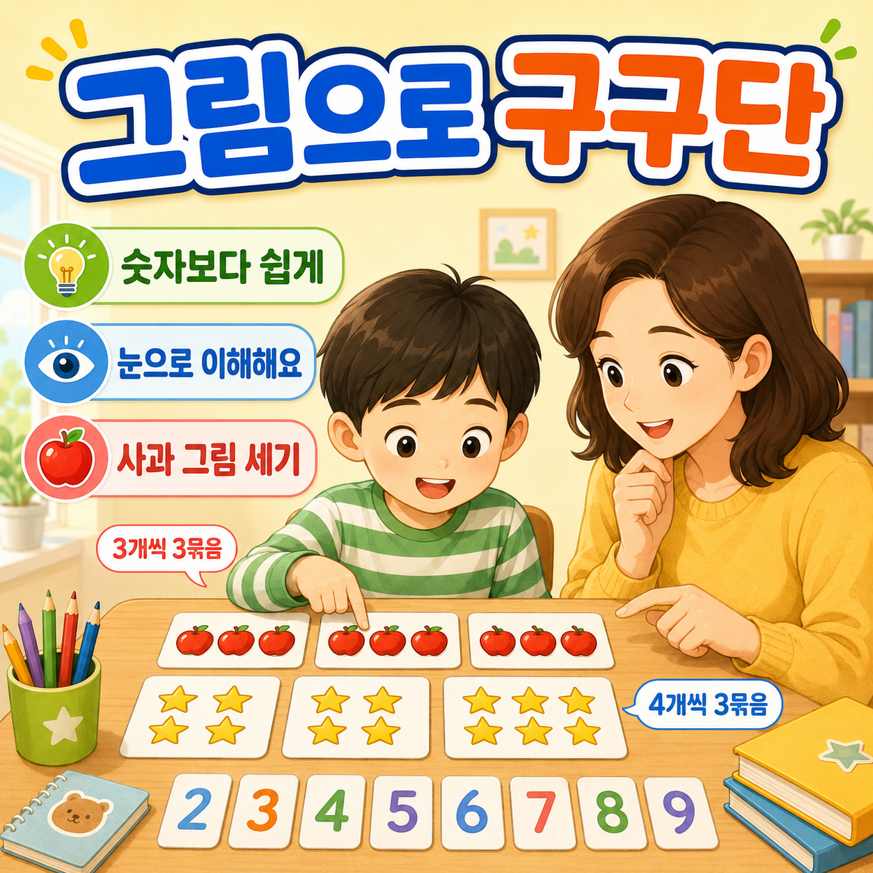 숫자보다 그림이 먼저 보이게 해요