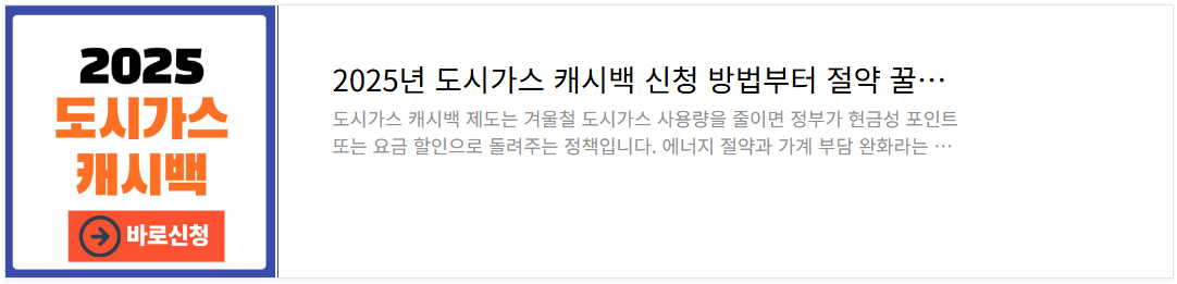 2025년 도시가스 캐시백 신청 방법부터 절약 꿀팁