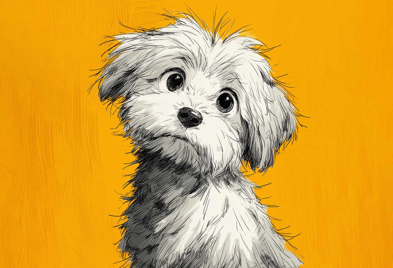 말티푸 강아지 사랑스러운 이미지 AI generated illustration