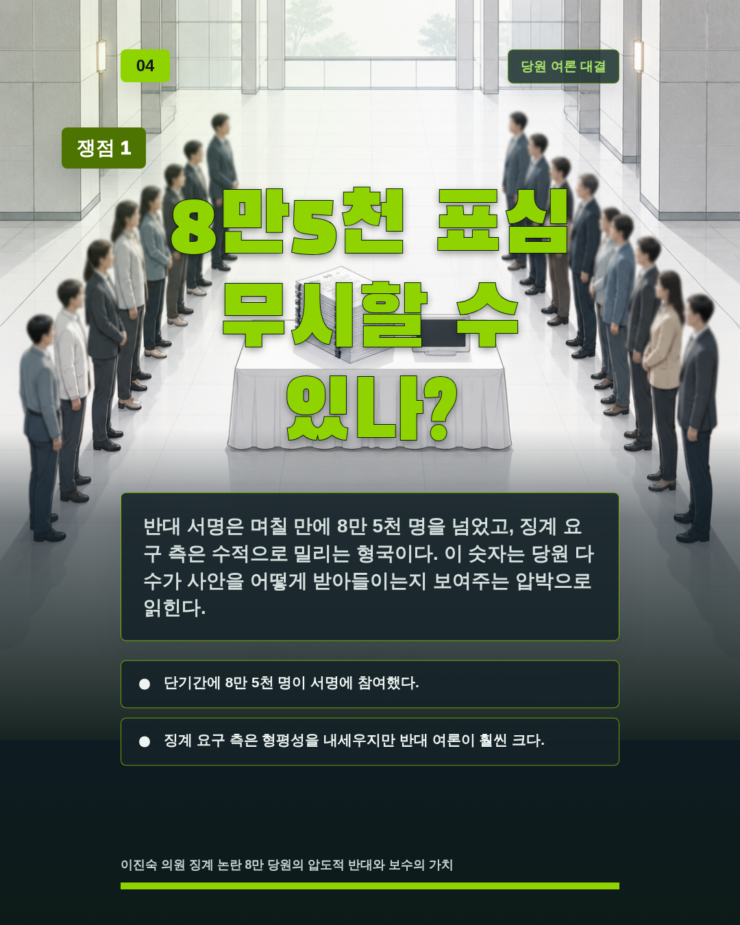 8만5천 표심 무시할 수 있나?