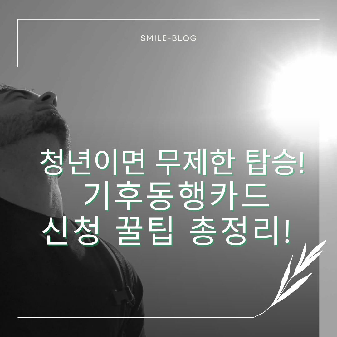 기후동행카드 청년 신청 방법 총정리! 2025 최신 혜택 & 사용처까지