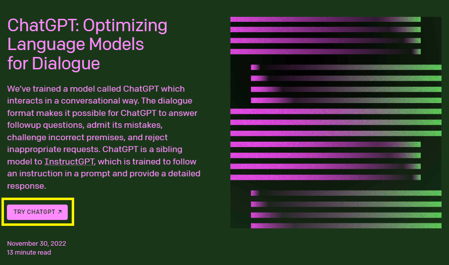 챗GPT 홈페이지 메인화면
