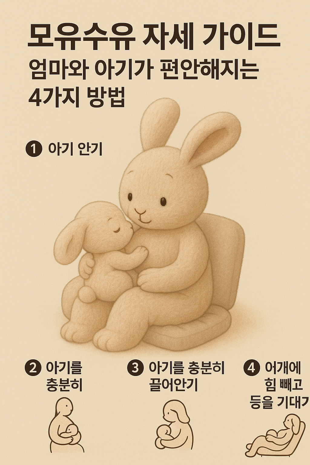 모유수유 자세 가이드-엄마와 아기가 편안해지는 4가지 방법