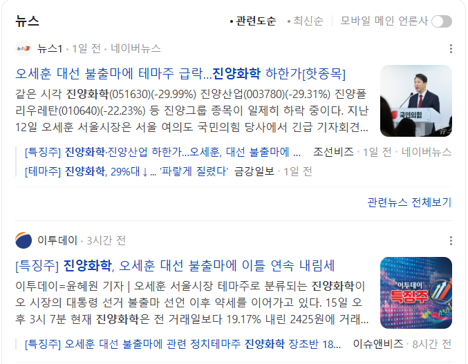 진양화학 오세훈