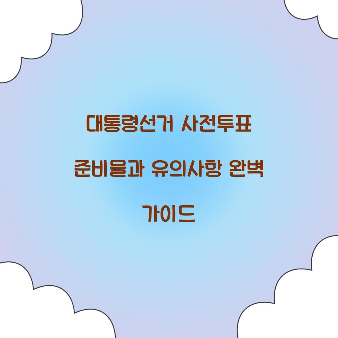 대통령선거 사전투표 준비물