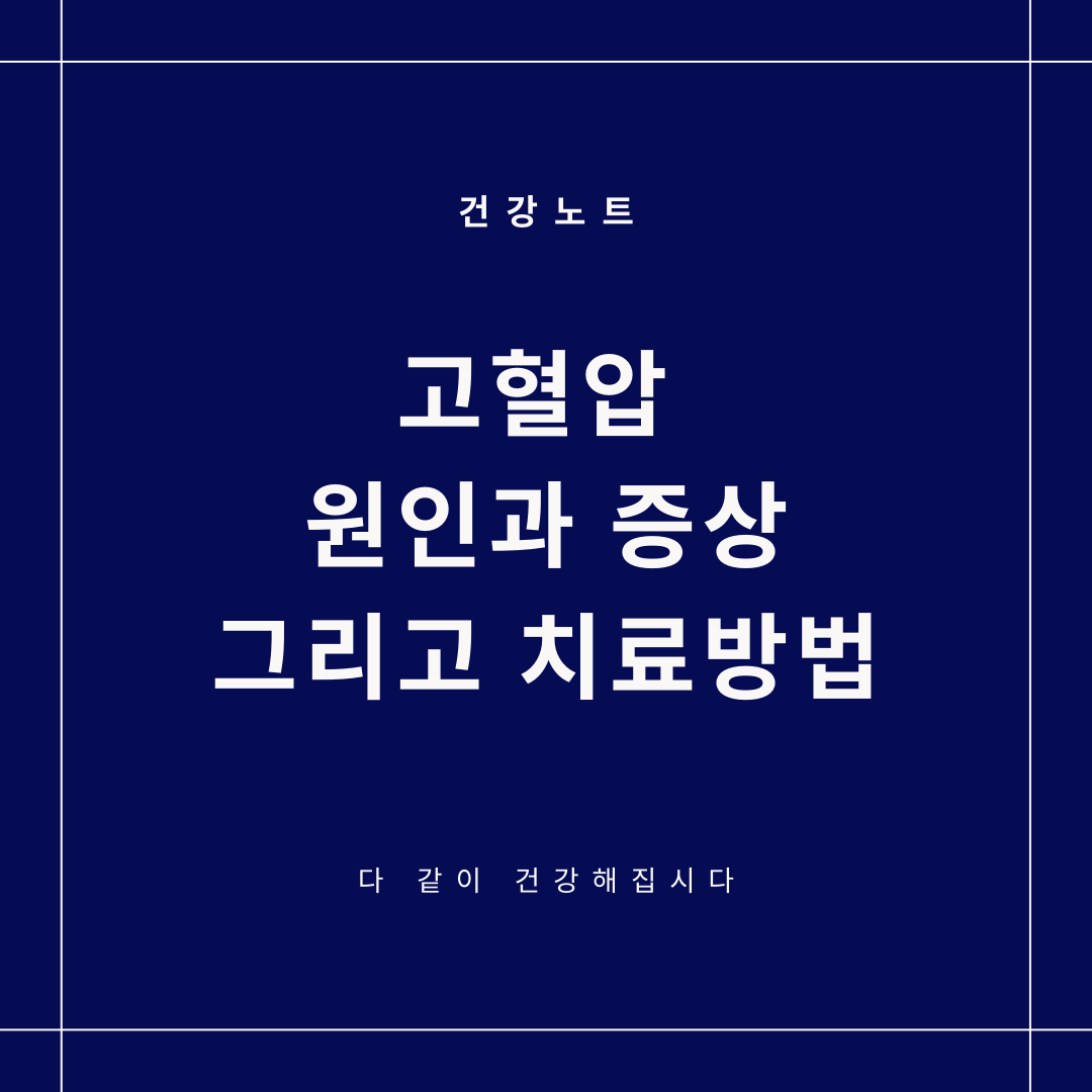 고혈압 원인 증상 치료방법