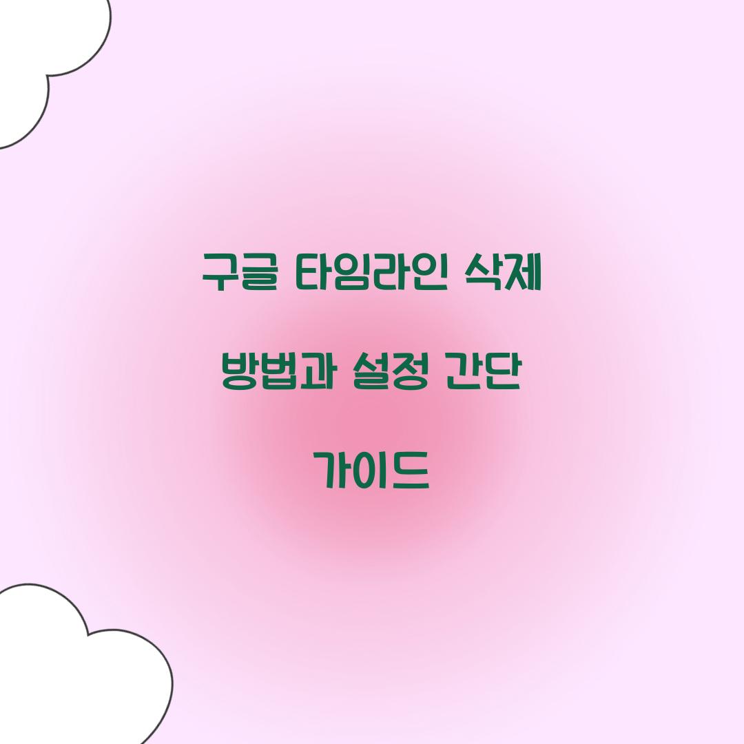 구글 타임라인 삭제 방법