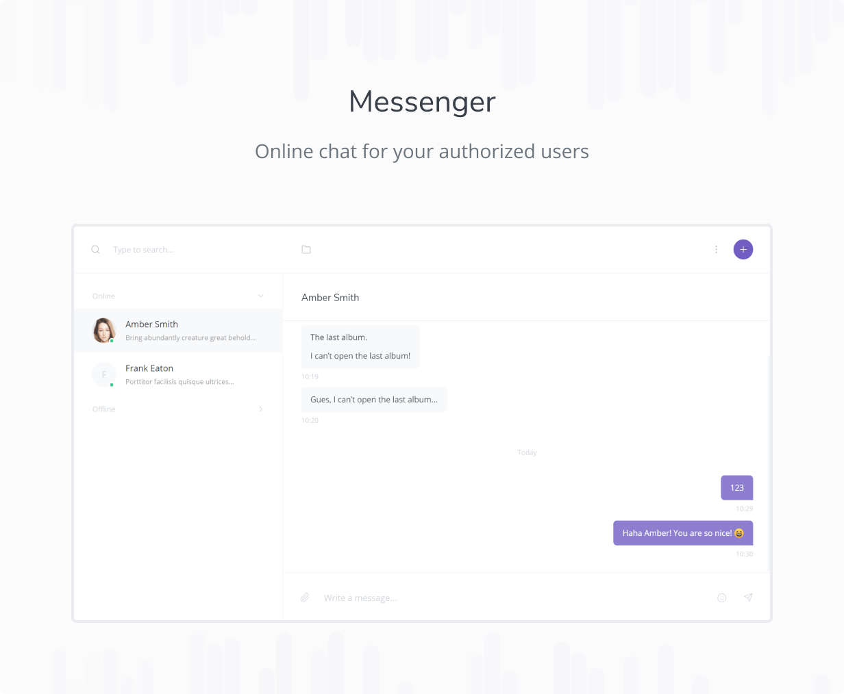 React 어드민 대시보드 RootUI 무료 다운로드 - 메신저