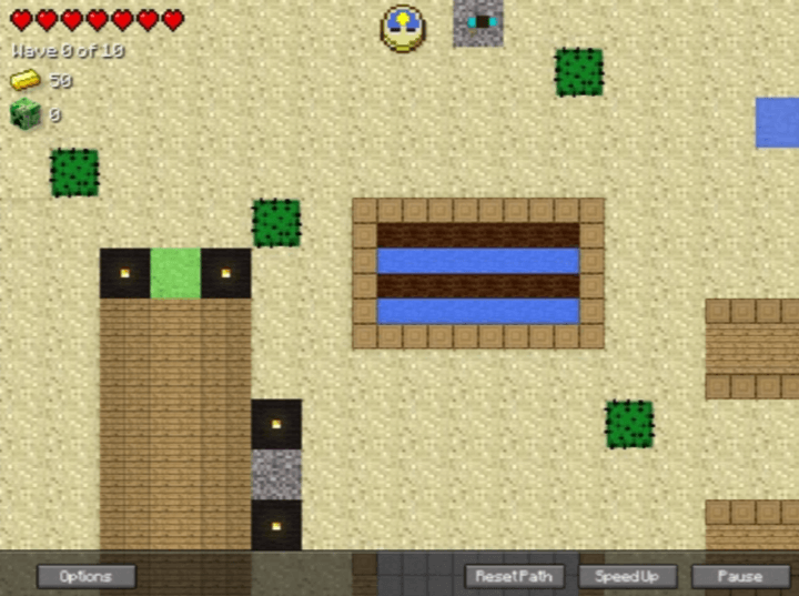 마인크래프트-디펜스2-플래시게임-시작-화면