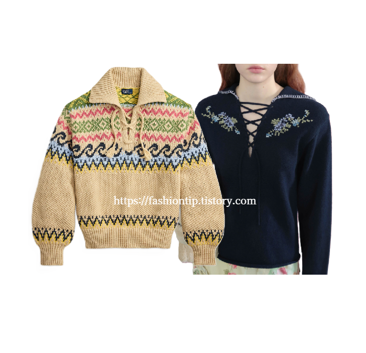 {니트} 찬란한 너의 계절에 8회 :: 이성경(송하란) / 시눈 SINOON &amp; 폴로랄프로렌 Polo Ralph Lauren 레이스업 니트 스웨터