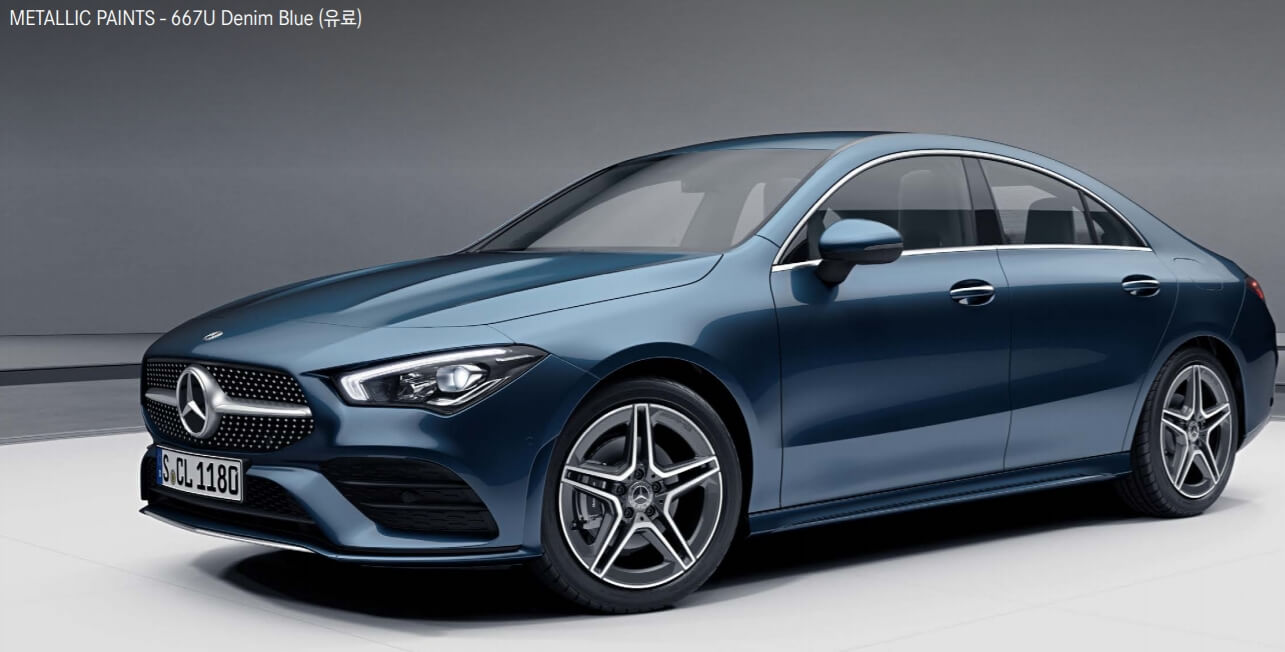 Denim Blue(색상 코드 : 667) 벤츠 CLA Coupe 색상코드 - Denim Blue(색상 코드 : 667)