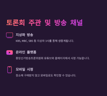 2025 대선 후보 토론회 일정·중계·시청 방법 총정리