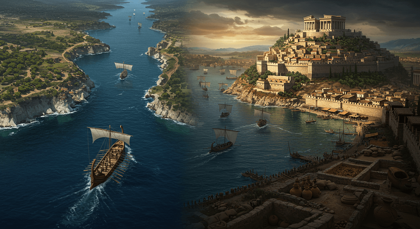 트로이 전쟁의 경제적 동기 분석 (고고학, 무역, 해협 통제) 관련 사진